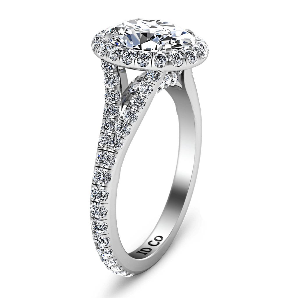Halo Oval Diamond Engagement Ring Melody 14K White Gold engagement rings imaginediamonds 