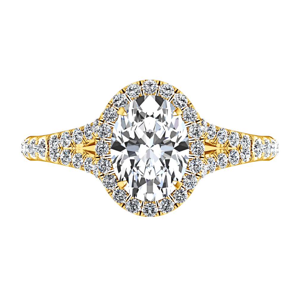 Halo Diamond Oval Engagement Ring Melody 14K Yellow Gold engagement rings imaginediamonds 