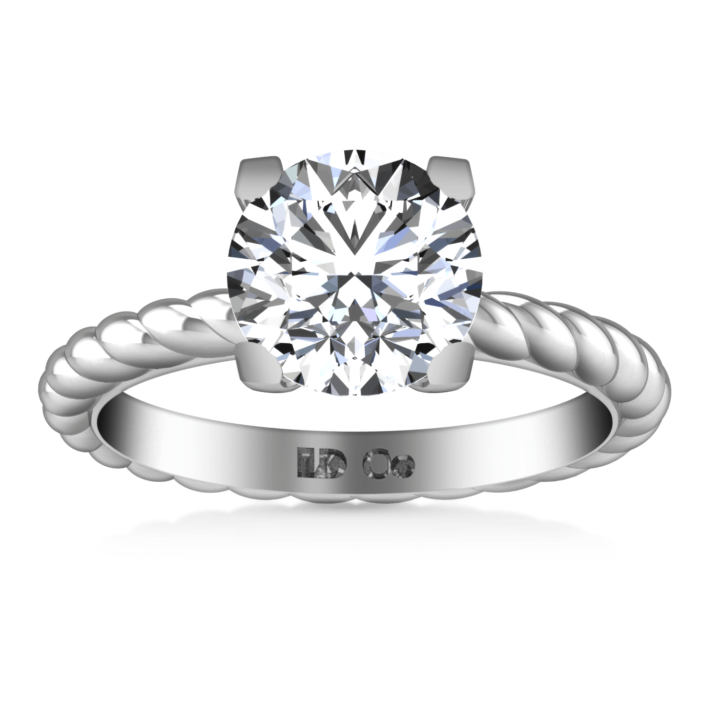 1.25 Ct Round Solitaire Engagement Ring – 14K White Gold, Simulated Diamond, VVS1 Clarity