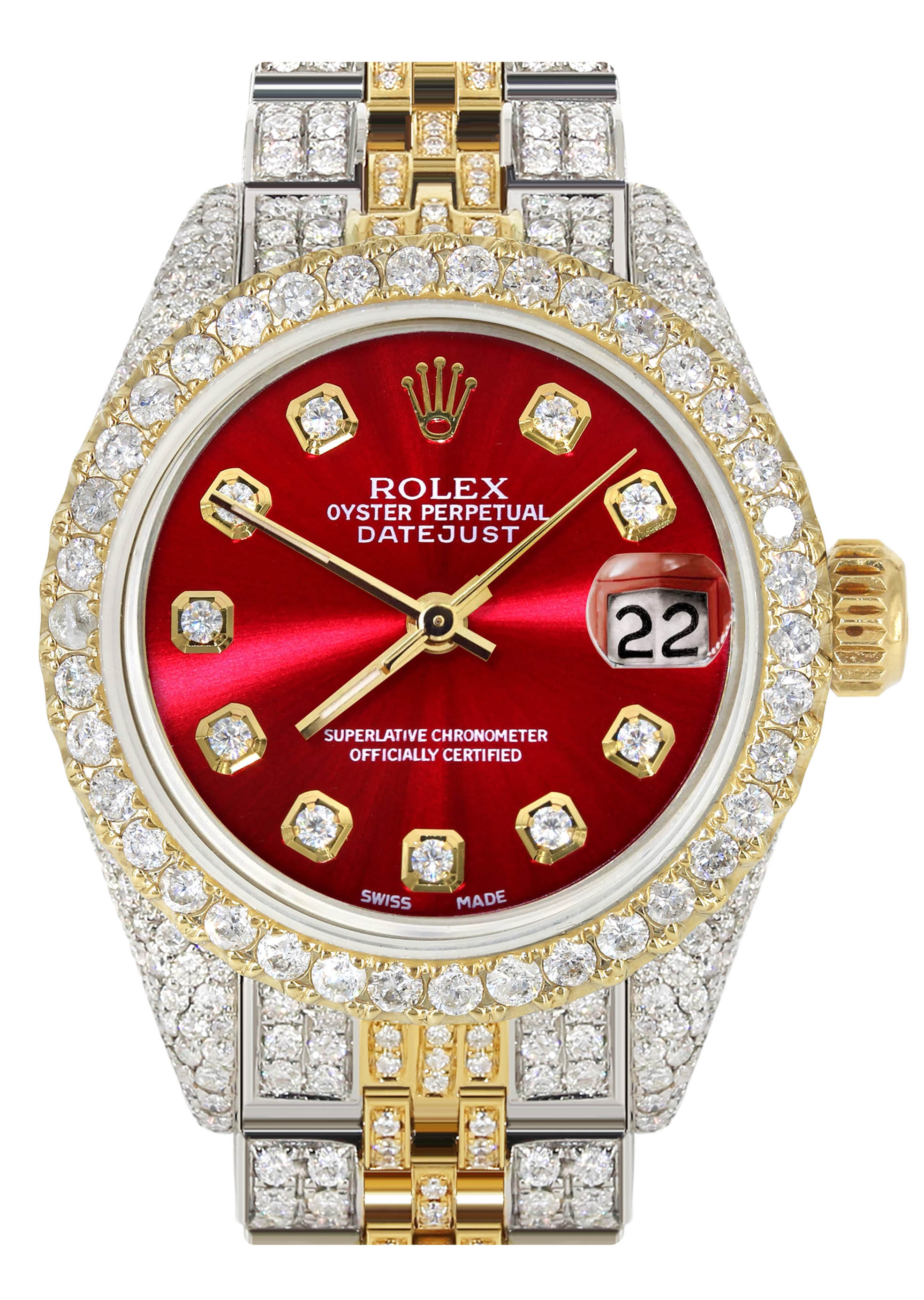 Rolex Con Incrustaciones De Diamantes Reloj Rolex Dorado Con