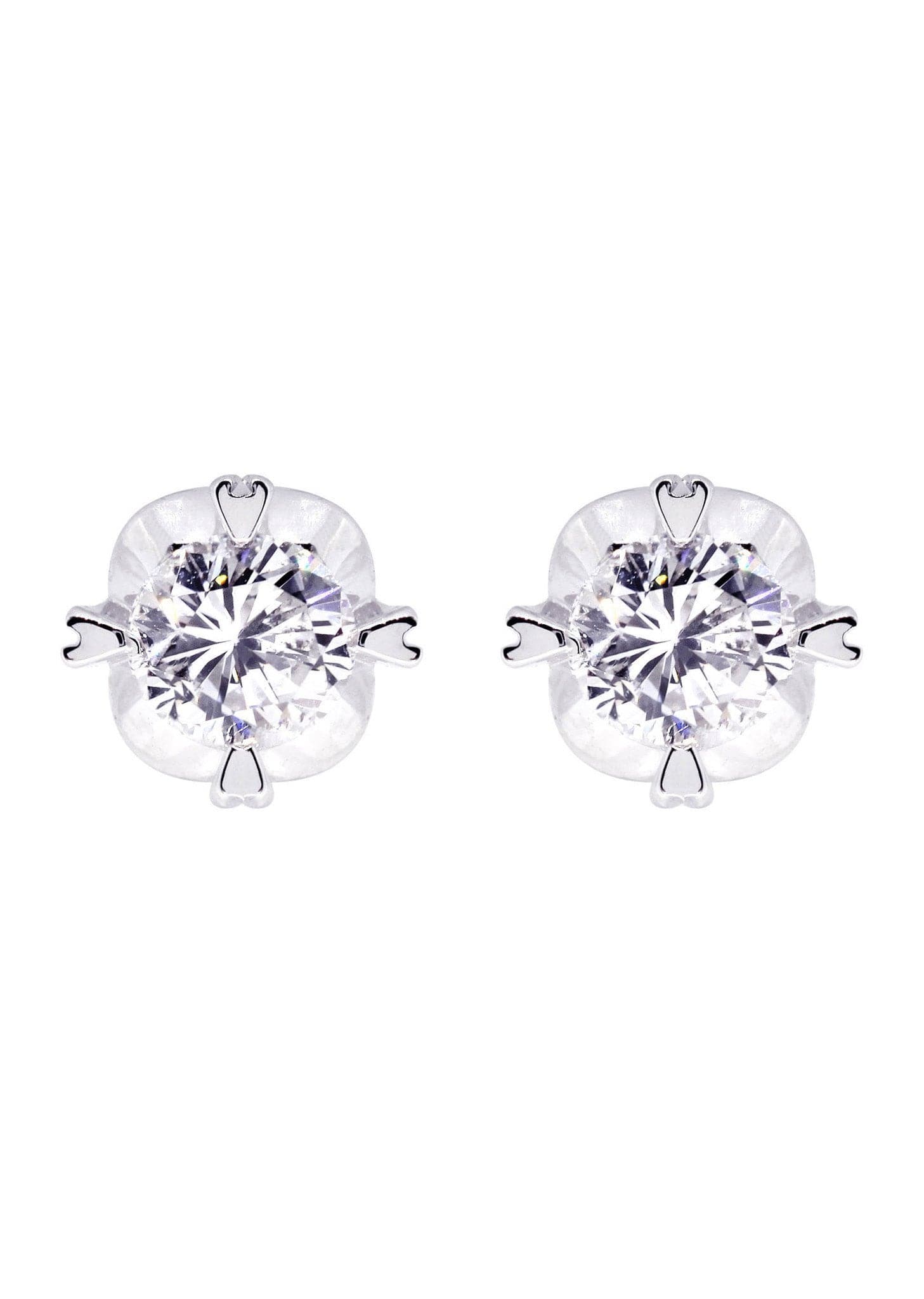 Diamond Stud Earrings for Men 14K White Gold 0.56 Carats