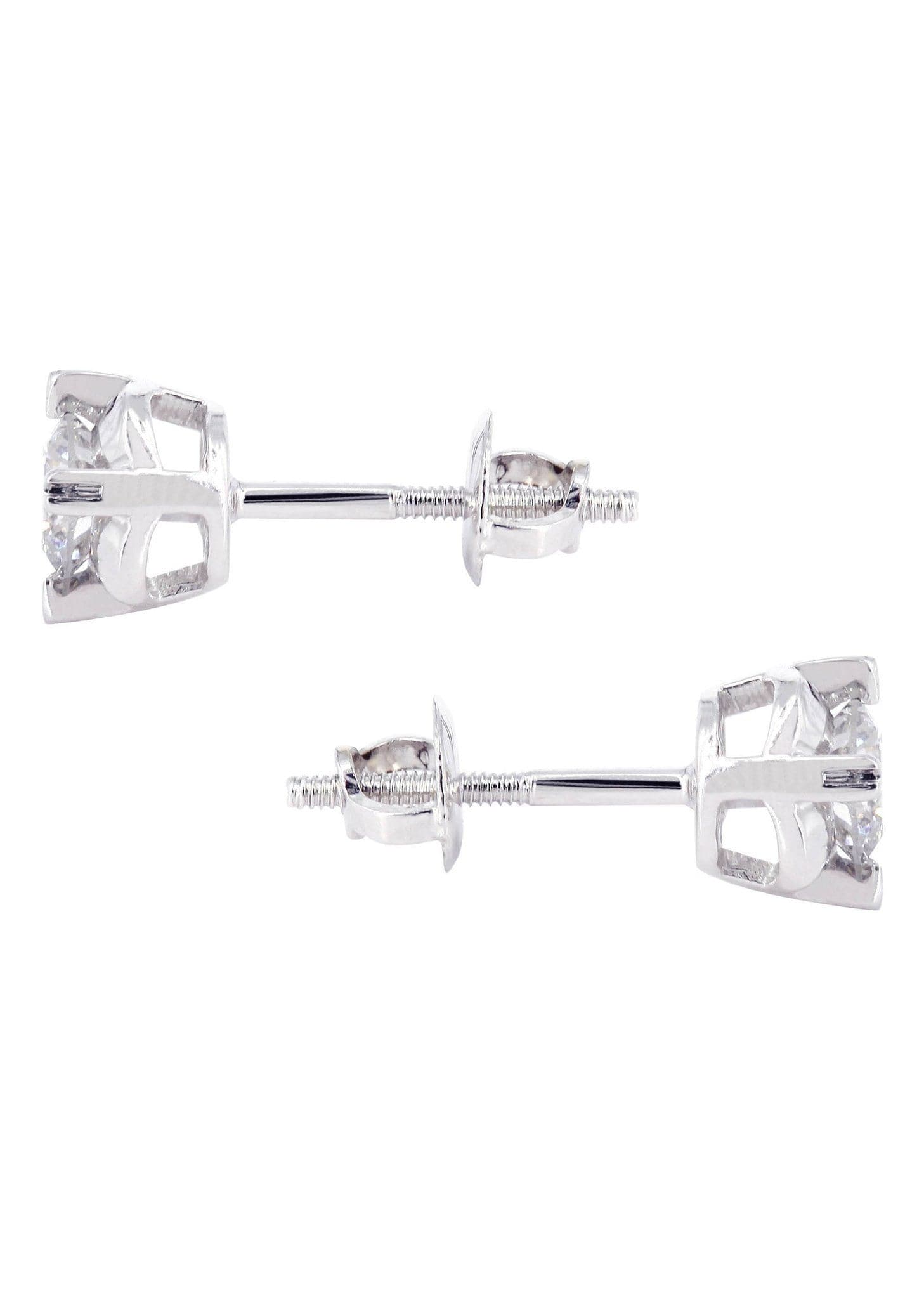 Boucles D'Oreilles Homme - Clous En Or Blanc 14k & Diamant De Laboratoire - Marque Limor - Neuf