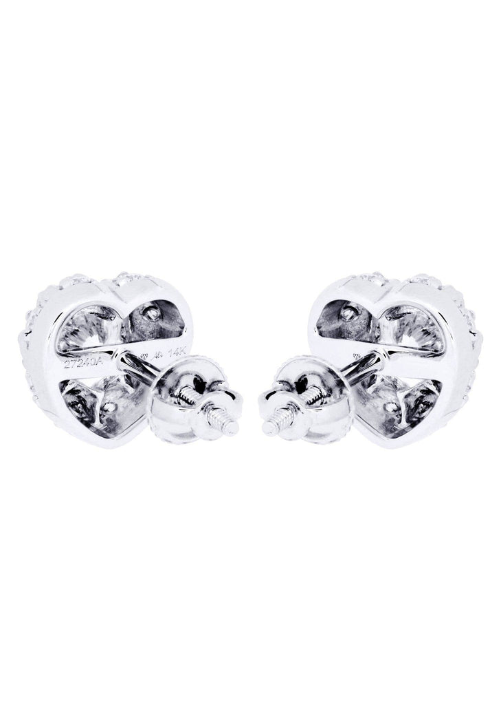 Heart Diamond Stud Earrings For Men | 14K White Gold | 0.7 Carats MEN'S EARRINGS FROST NYC 
