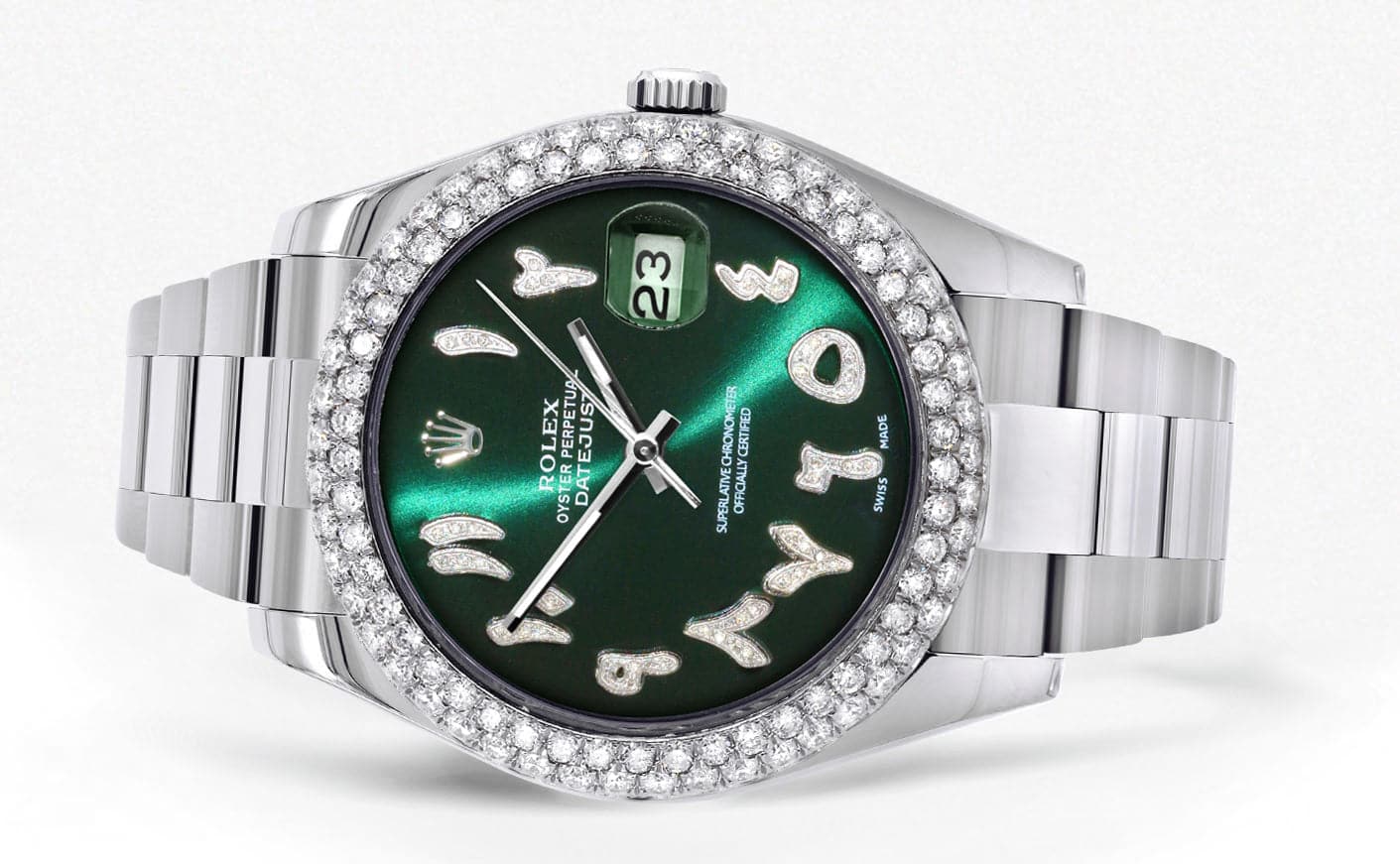 ロレックス デイトジャスト II 時計 | 41MM |グリーンのアラビア数字