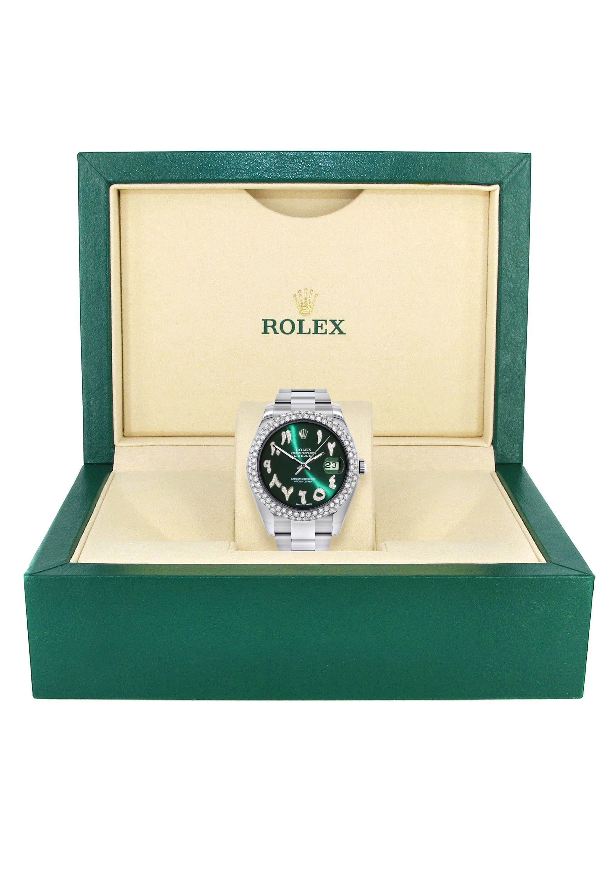 Womens Rolex Datejust II Watch | 41 MM | Green Arabic Numeral Dial | T