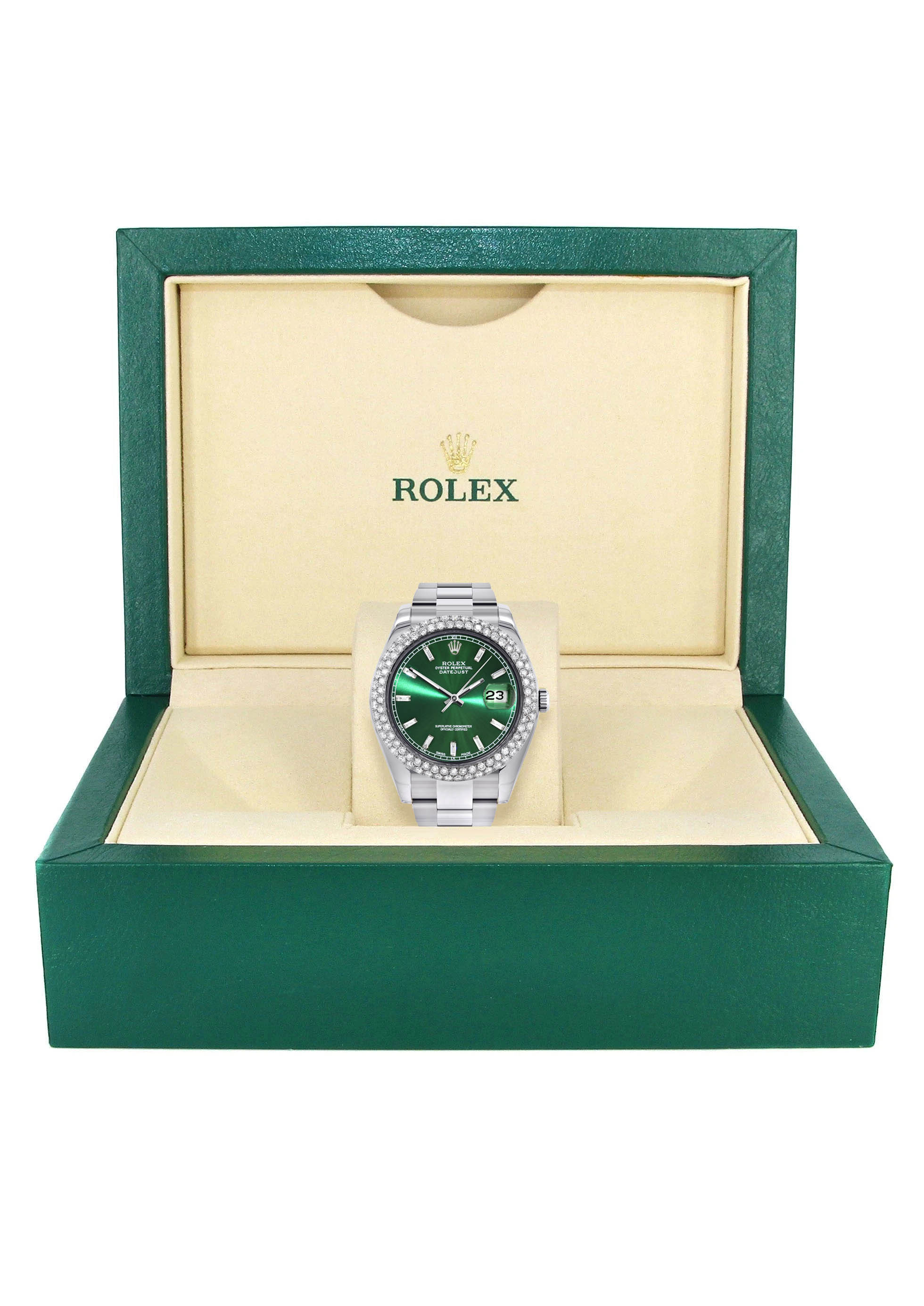 Womens Rolex Datejust II Watch | 41 MM | Green Dial | Two Row | Oyster