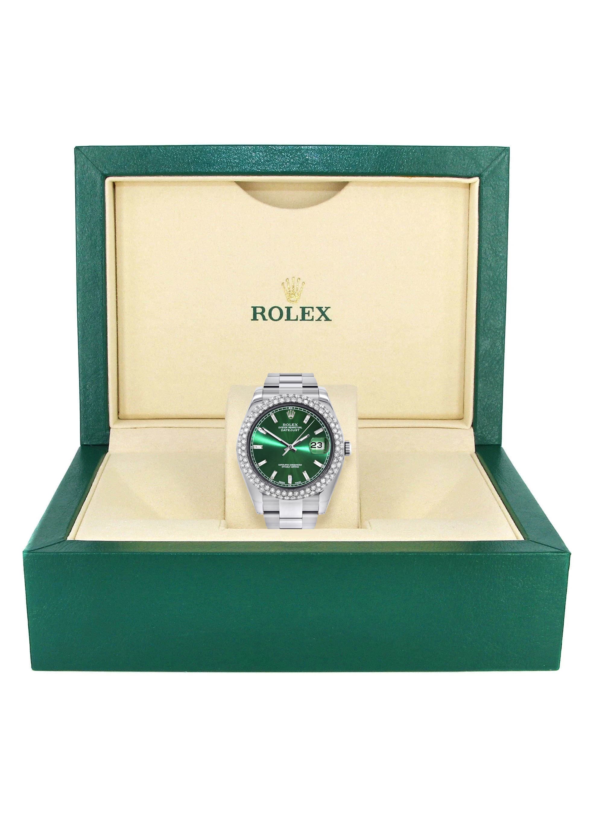 Rolex Datejust II Watch | 41 MM | Green Dial | Two Row | Oyster Band