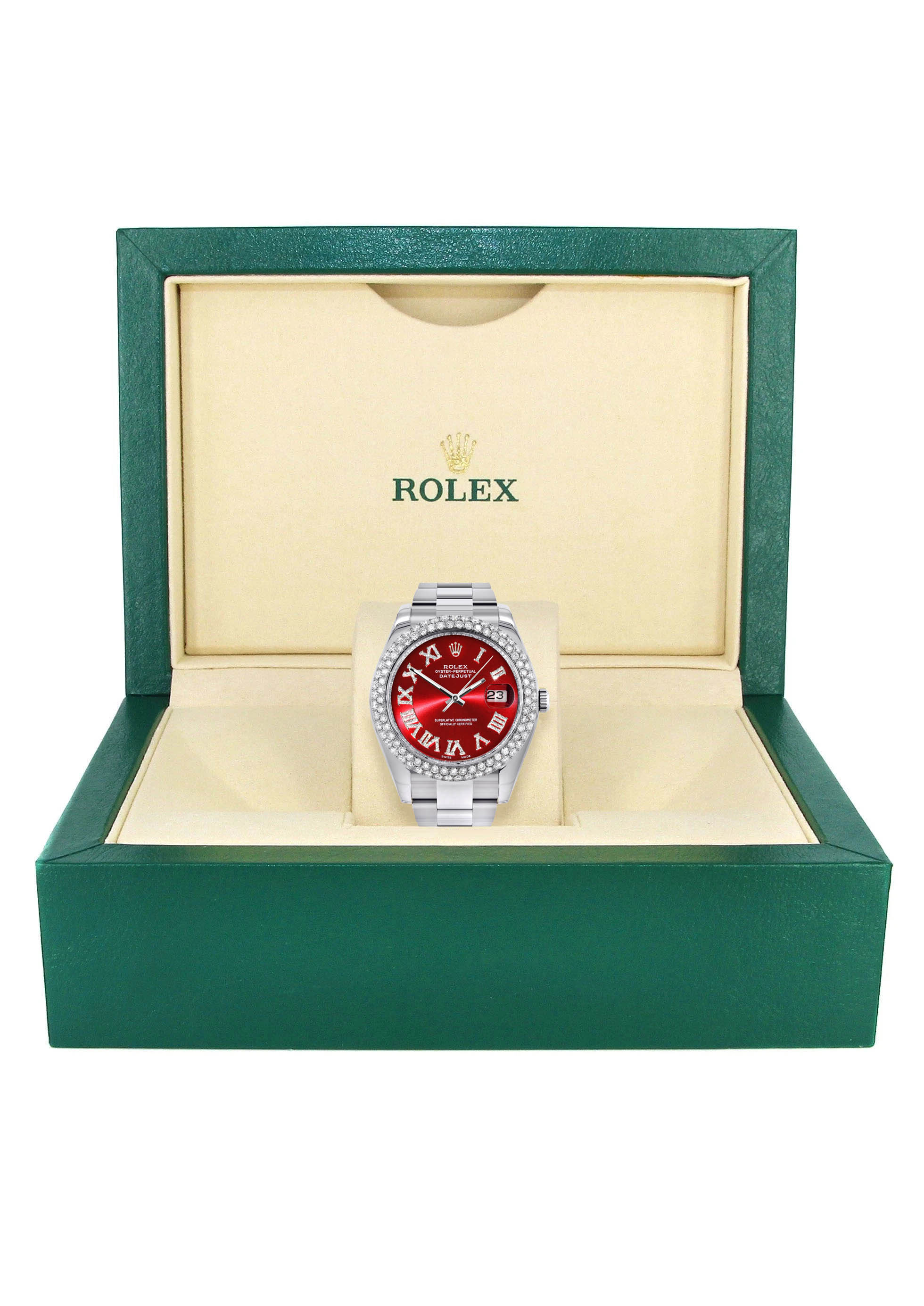 Womens Rolex Datejust II Watch | 41 MM | Red Roman Numeral Dial | Two