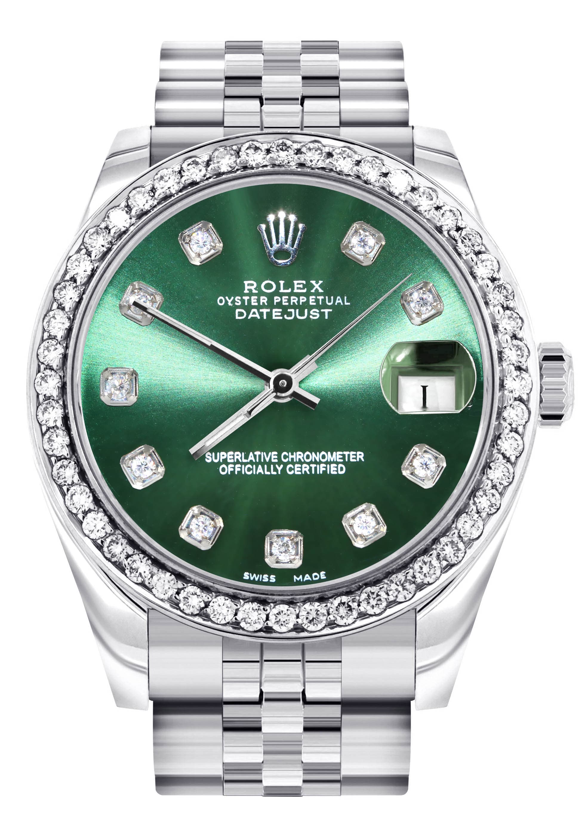 Rolex Orologio Automatico Quadrante Verde Diamond Rolex Watch