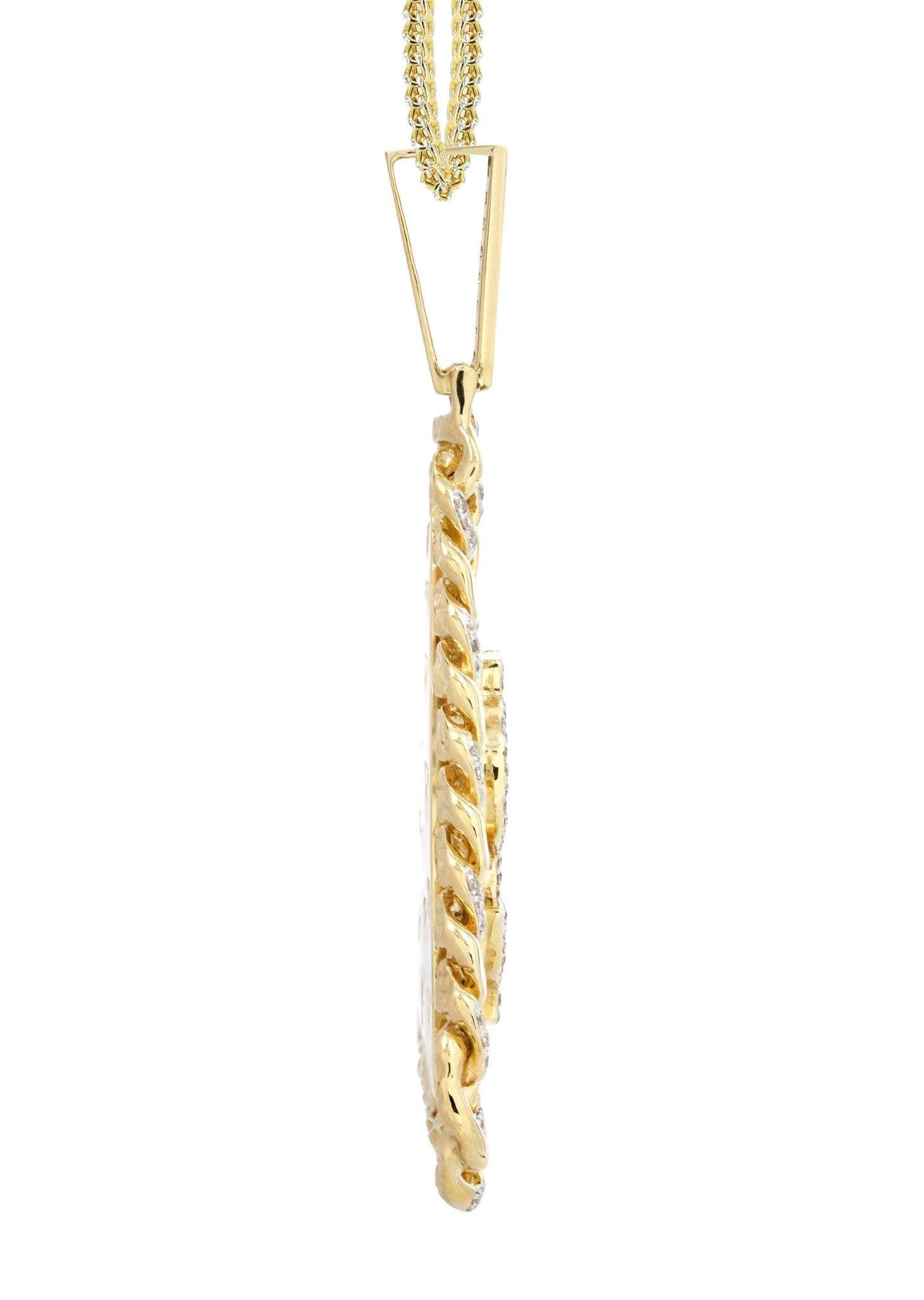 14 Yellow Gold Money Sign Diamond Necklace Carats