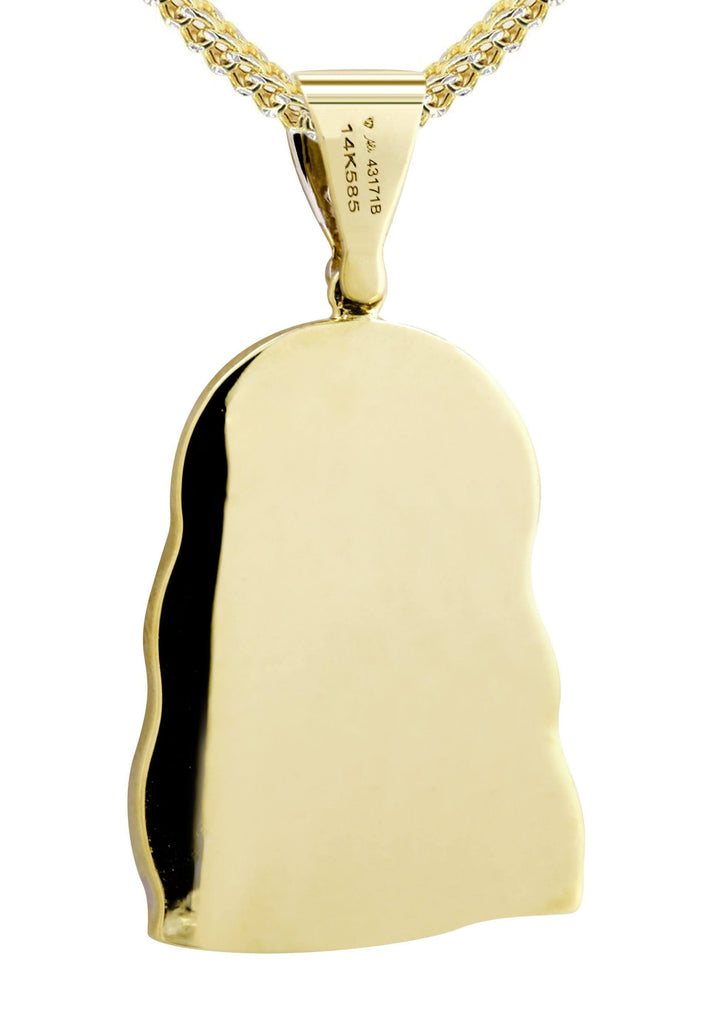 14K Yellow Gold Jesus Head Pendant & Franco Chain | 1.16 Carats diamond combo FrostNYC 