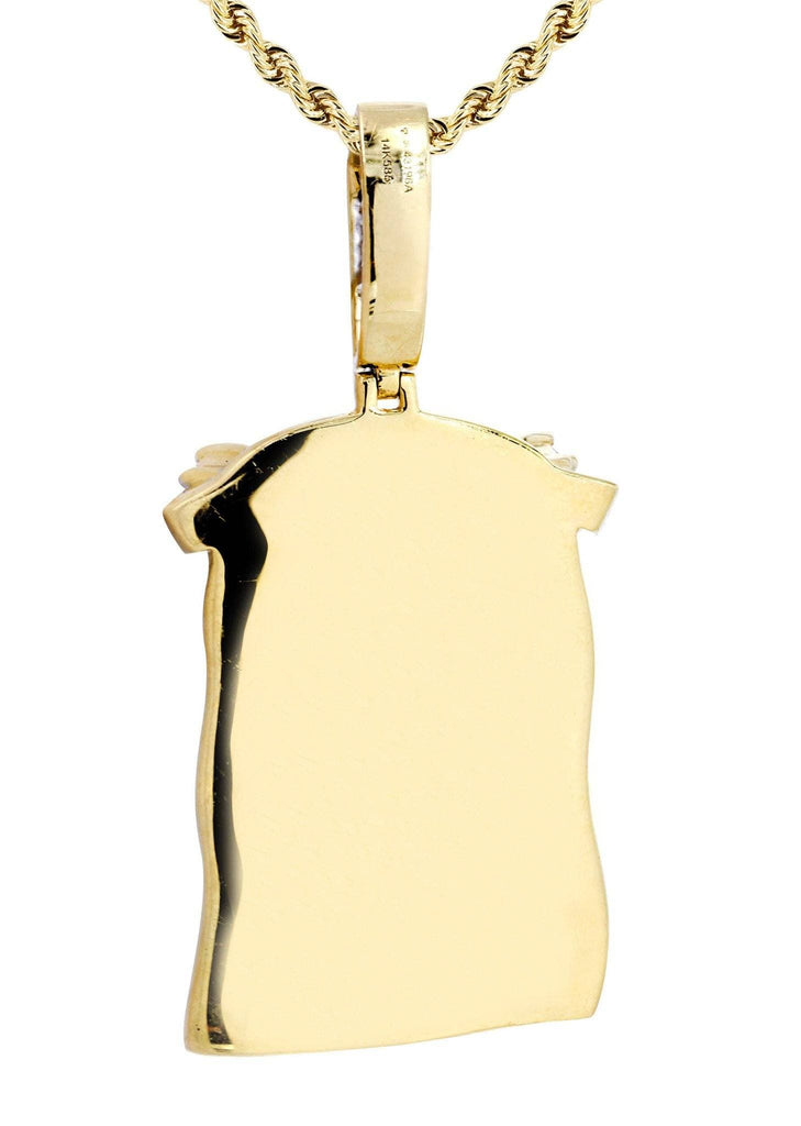 14K Yellow Gold Jesus Head Diamond Pendant & Rope Chain | 5.85 Carats Diamond Combo FROST NYC 