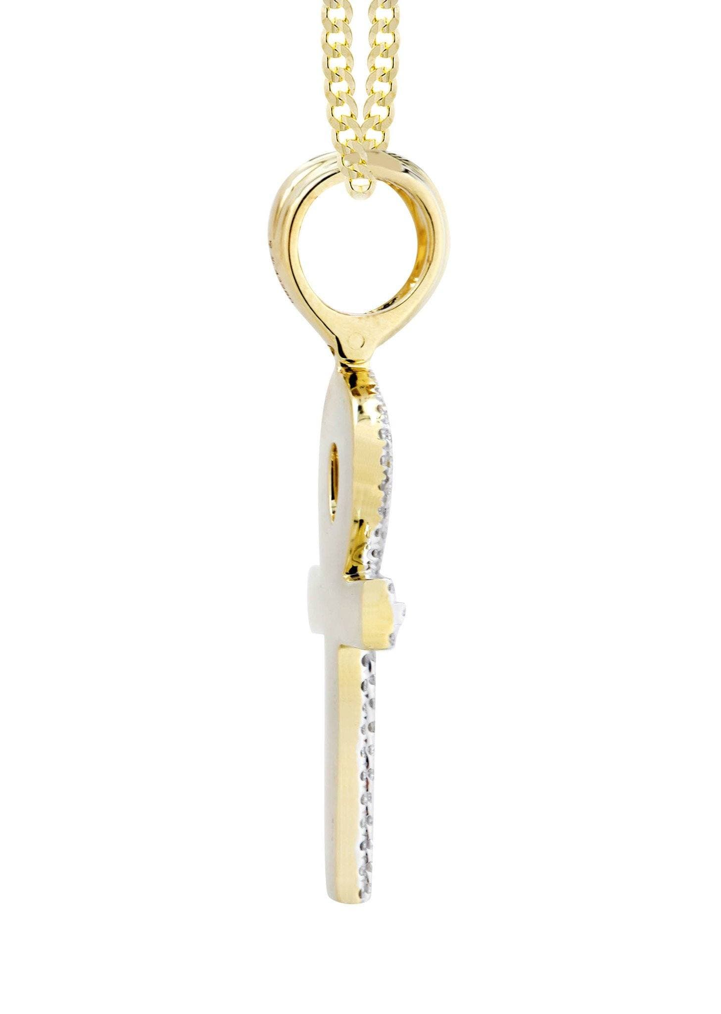 14K Yellow Gold Ankh Diamond Necklace | 0.66 Carats 14K Yellow Gold Ankh Diamond Necklace | 0.66 Carats