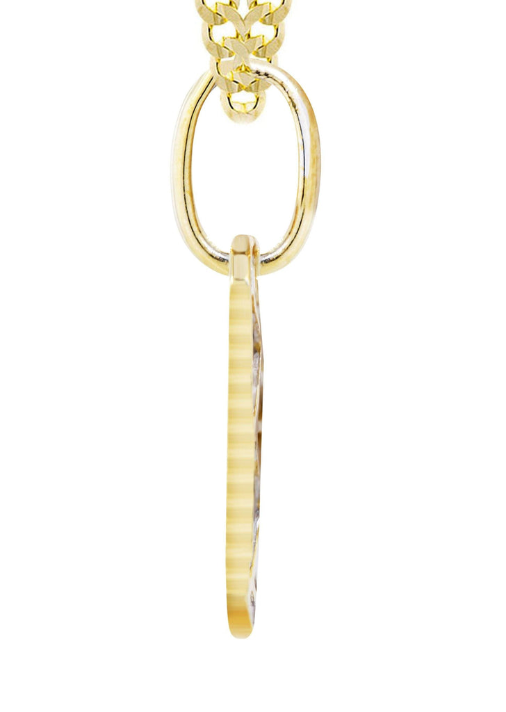 10K Yellow Gold Dog Tag Pendant & Cuban Chain | 0.47 Carats diamond combo FrostNYC 