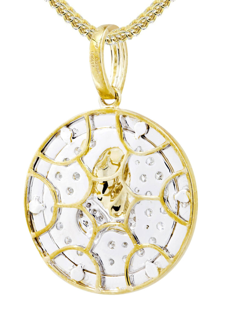 10K Yellow Gold Praying Hands Pendant & Franco Chain | 0.54 Carats diamond combo FrostNYC 