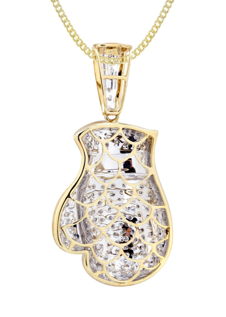 10K Yellow Gold Boxing Glove Diamond Necklace | 1.42 Carats – FrostNYC