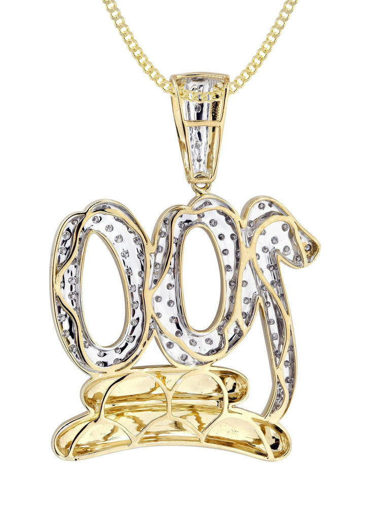 10K Yellow Gold 100 Diamond Pendant & Cuban Chain | 1.14K Carats Diamond Combo FROST NYC 