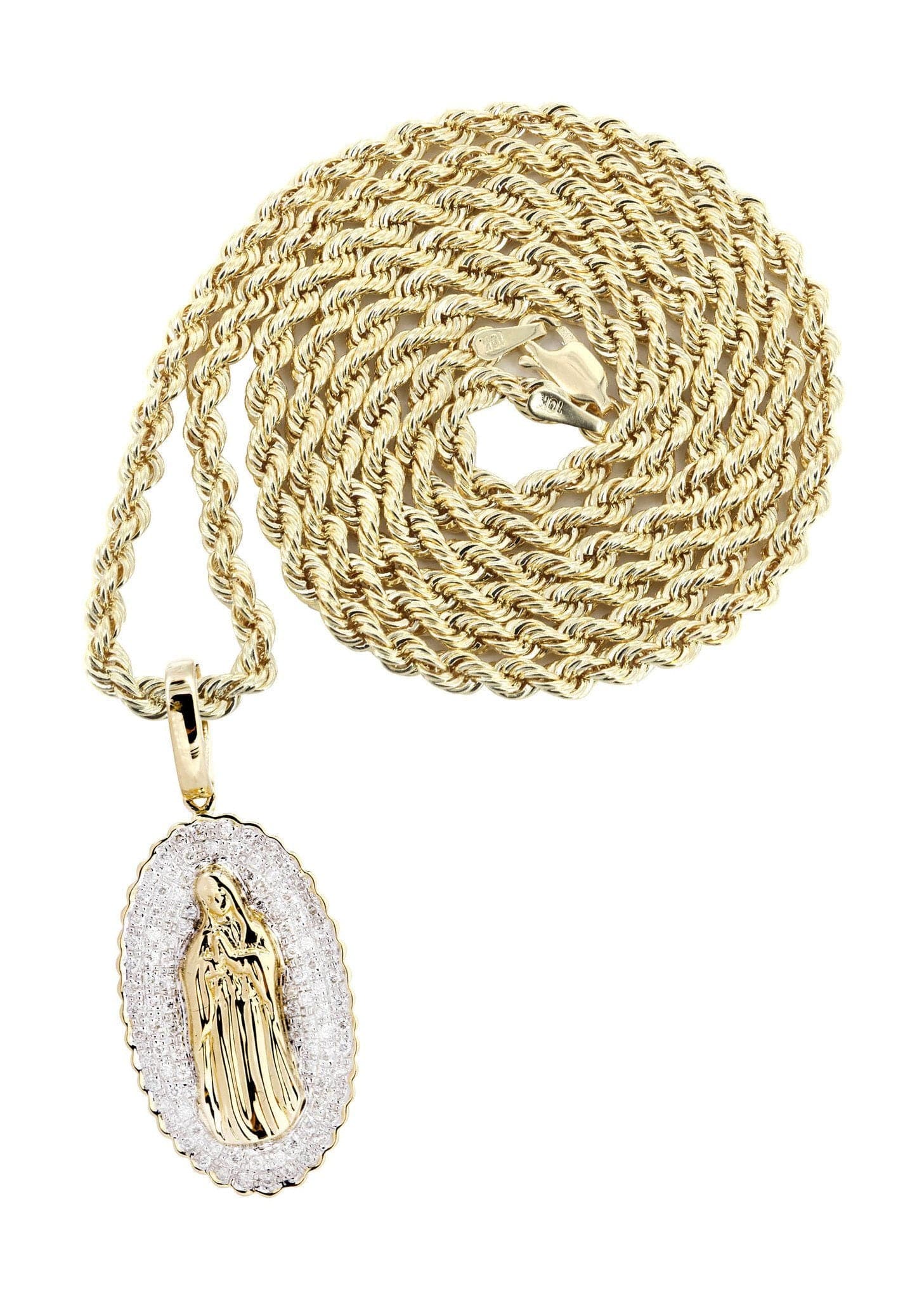 10K Yellow Gold St. Mary Diamond Necklace | 0.39 Carats