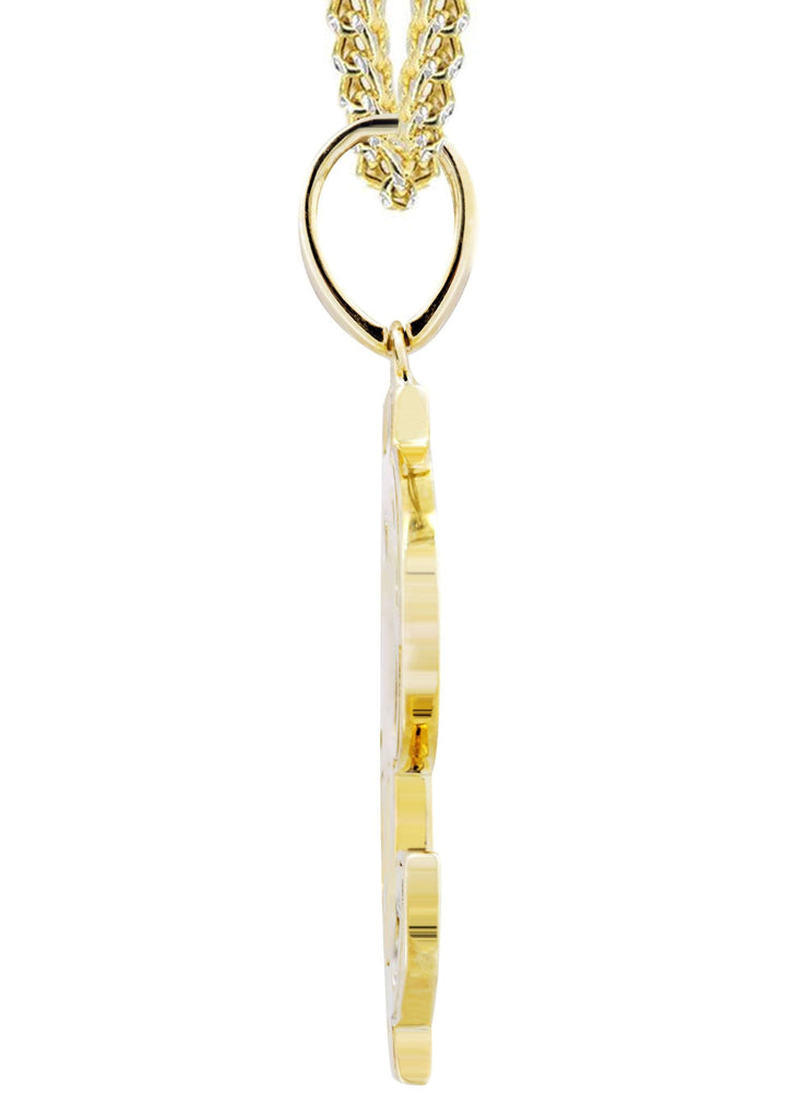 10K Yellow Gold Money Sign Pendant & Franco Chain | 0.59 Carats diamond combo FrostNYC 