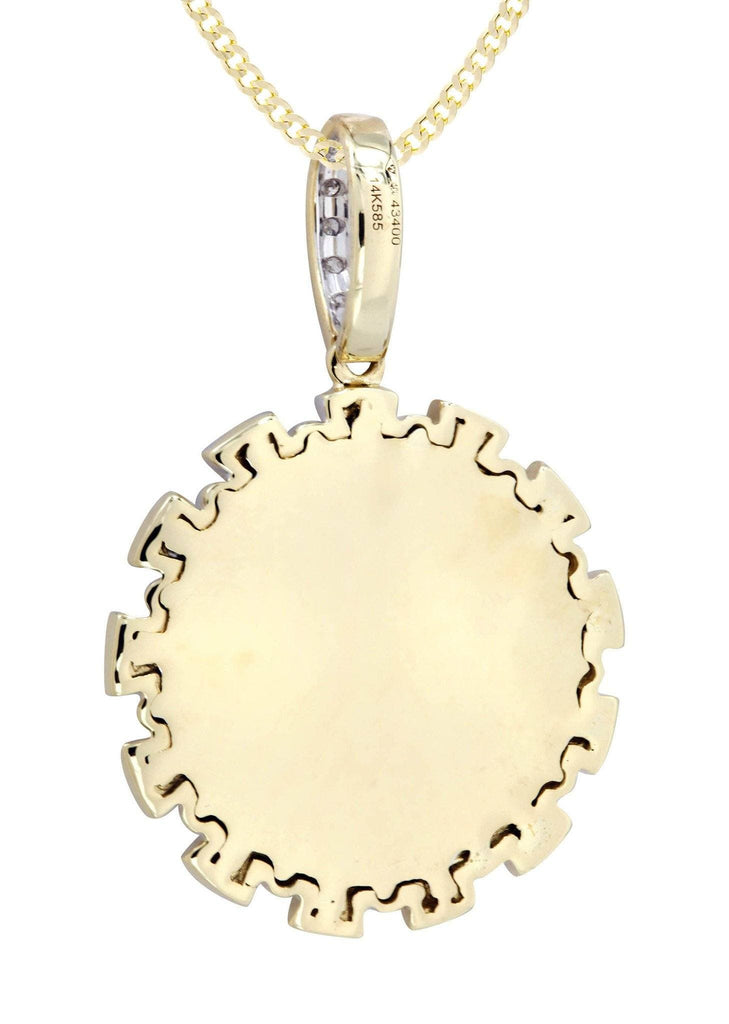 14K Yellow Gold Crown Diamond Pendant & Cuban Chain | 0.28 Carats Diamond Combo FROST NYC 