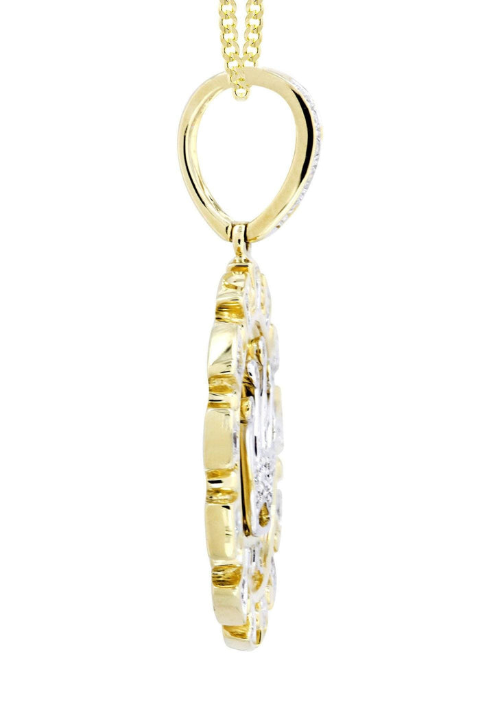 14K Yellow Gold Crown Diamond Pendant & Cuban Chain | 0.28 Carats Diamond Combo FROST NYC 