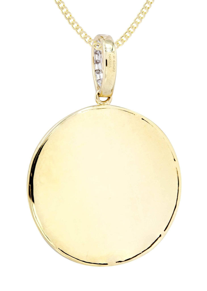 14K Yellow Gold Money Sign Diamond Pendant & Cuban Chain | 0.5 Carats Diamond Combo FROST NYC 