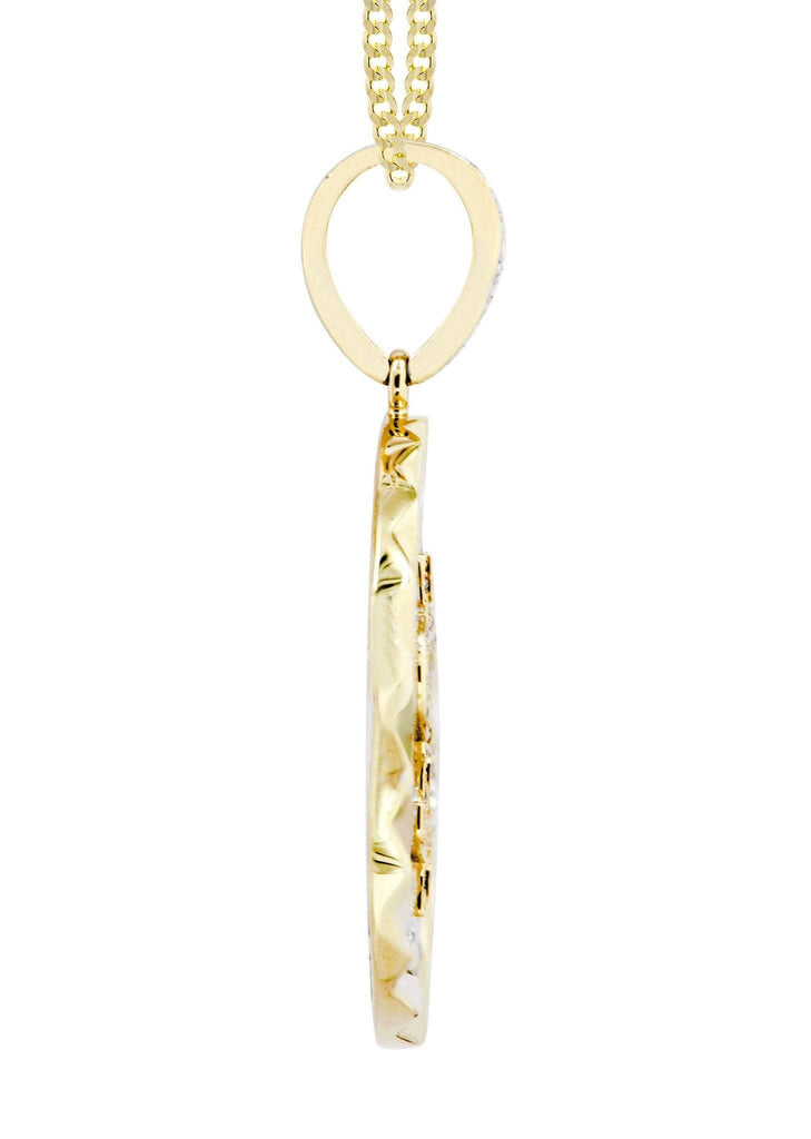 14K Yellow Gold Money Sign Diamond Pendant & Cuban Chain | 0.5 Carats Diamond Combo FROST NYC 