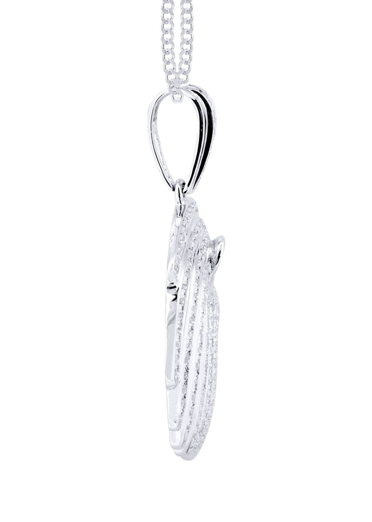 10K White Gold Lion Head Diamond Pendant & Cuban Chain | 0.79 Carats Diamond Combo FROST NYC 