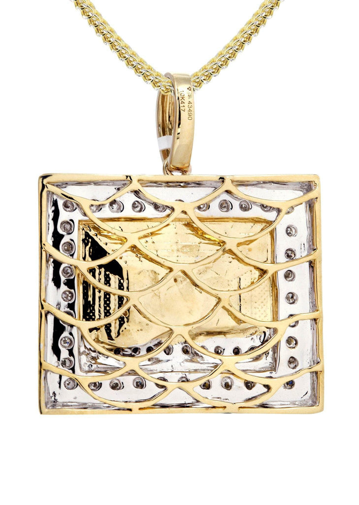 10K Yellow Gold Last Supper Diamond Pendant & Franco Chain | 0.43 Carats Diamond Combo FROST NYC 