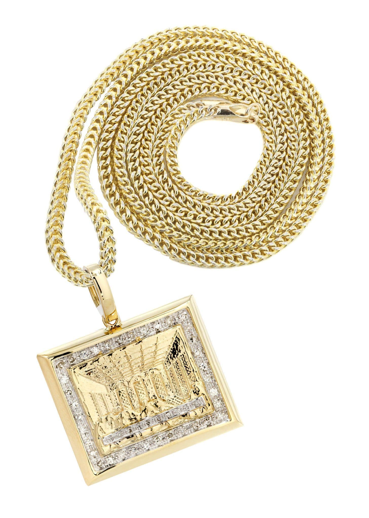 10K Yellow Gold Last Supper Diamond Necklace Carats