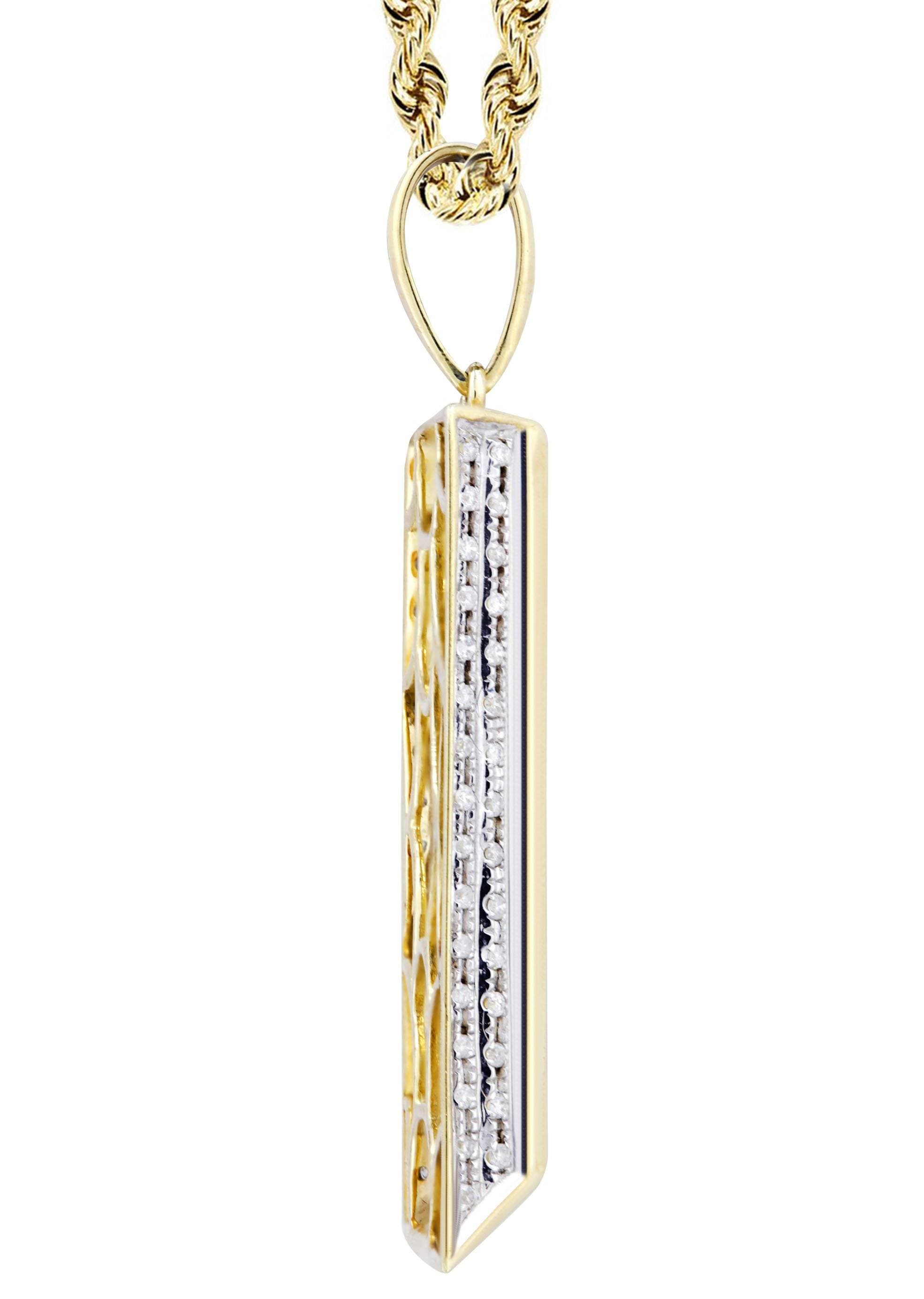 10K Yellow Gold Kilo Bar Diamond Necklace | 0.33 Carats