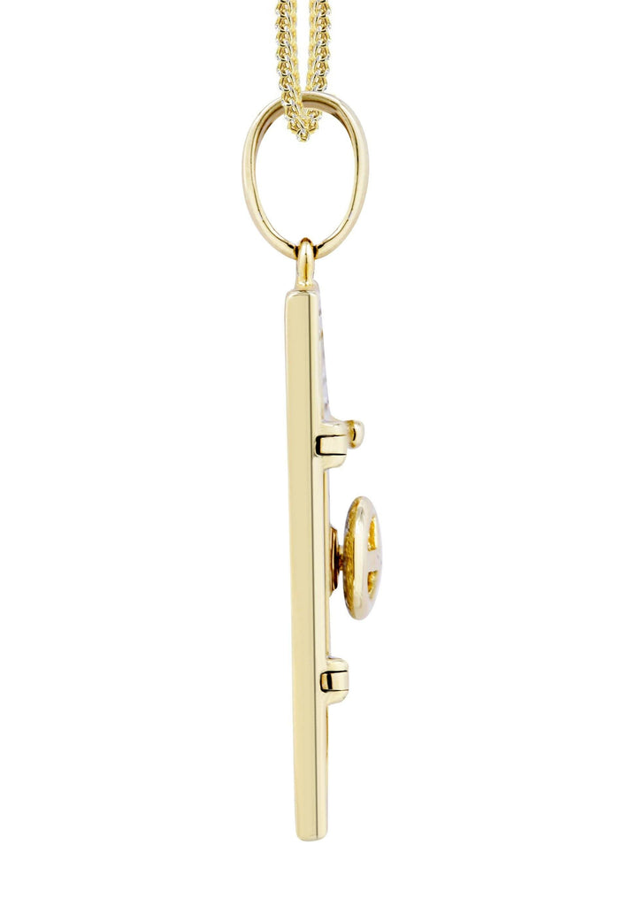 10K Yellow Gold Vault Pendant & Franco Chain | 0.59 Carats diamond combo FrostNYC 