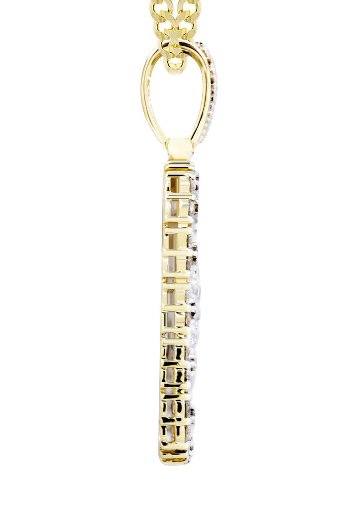 10K Yellow Gold Dog Tag Pendant & Cuban Chain | 2.73 Carats diamond combo FrostNYC 