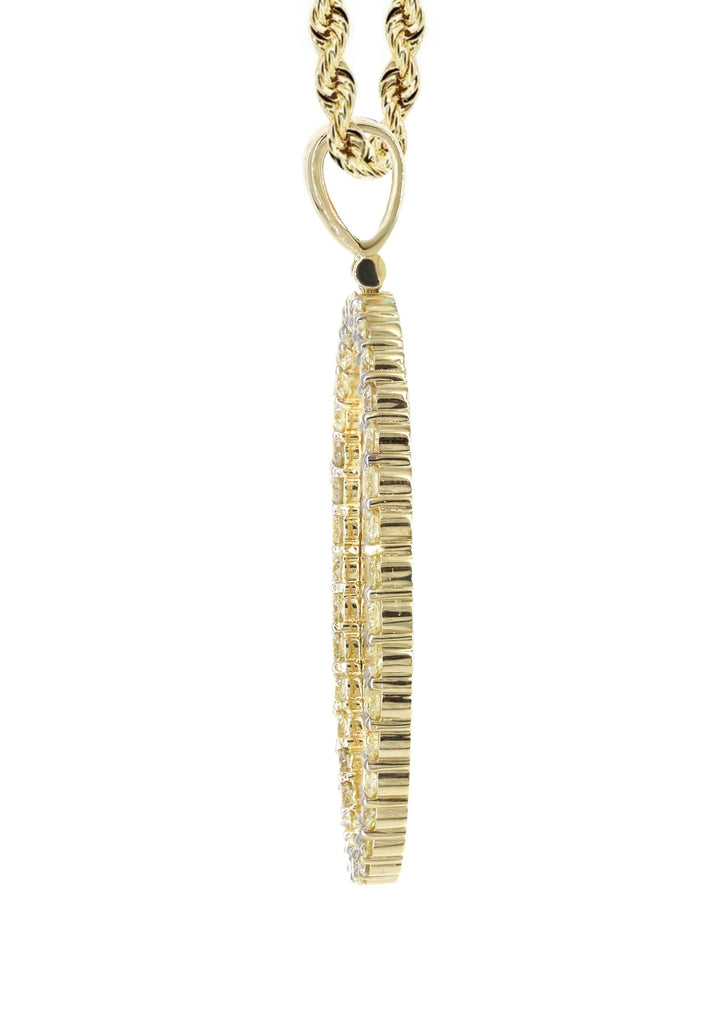 3.8cm Ultimo Cena Medaglione Taglio Diamante Ciondolo Vero 10K Giallo - Foto 9