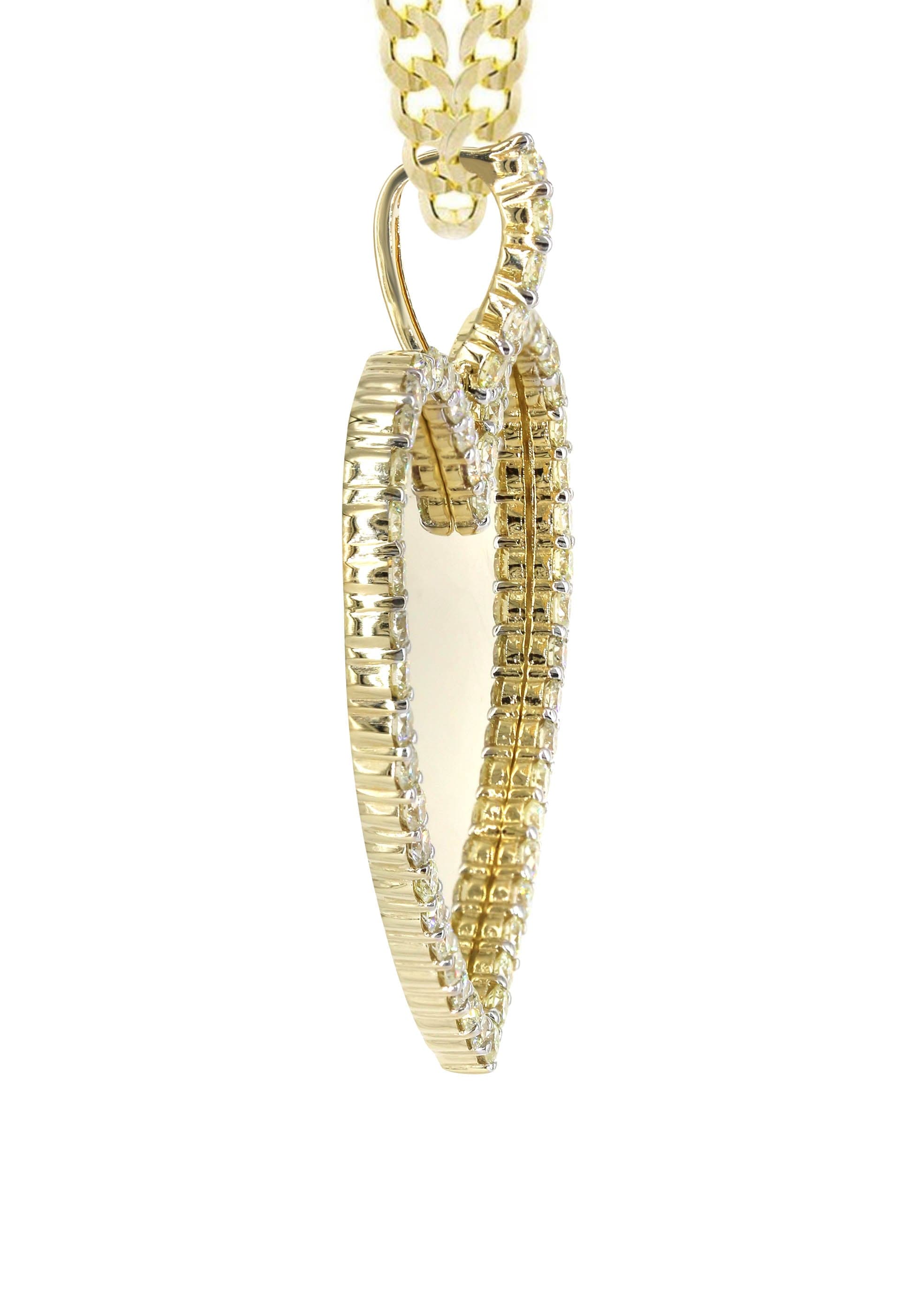 Collier En Or 18 Carats Avec Cœur En Diamants 0.10 Carat - Poids 7.91 G - Occasion - Magnifique Bijou