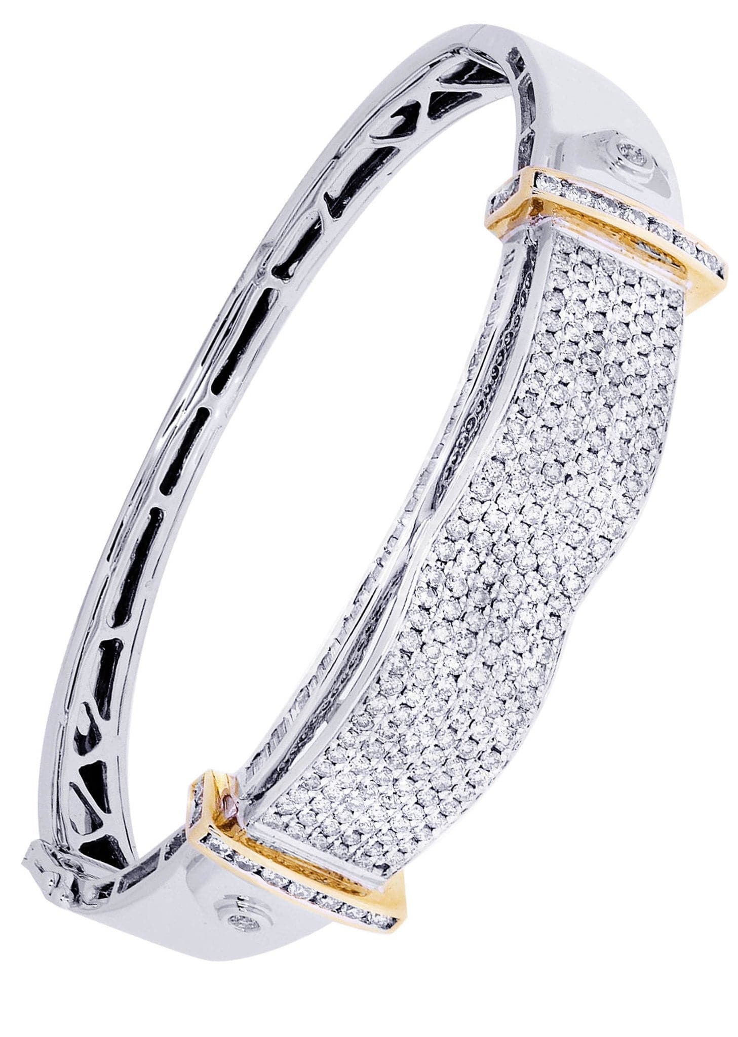 Mens Diamond Bangle White Gold| Carats| Grams - Main Image