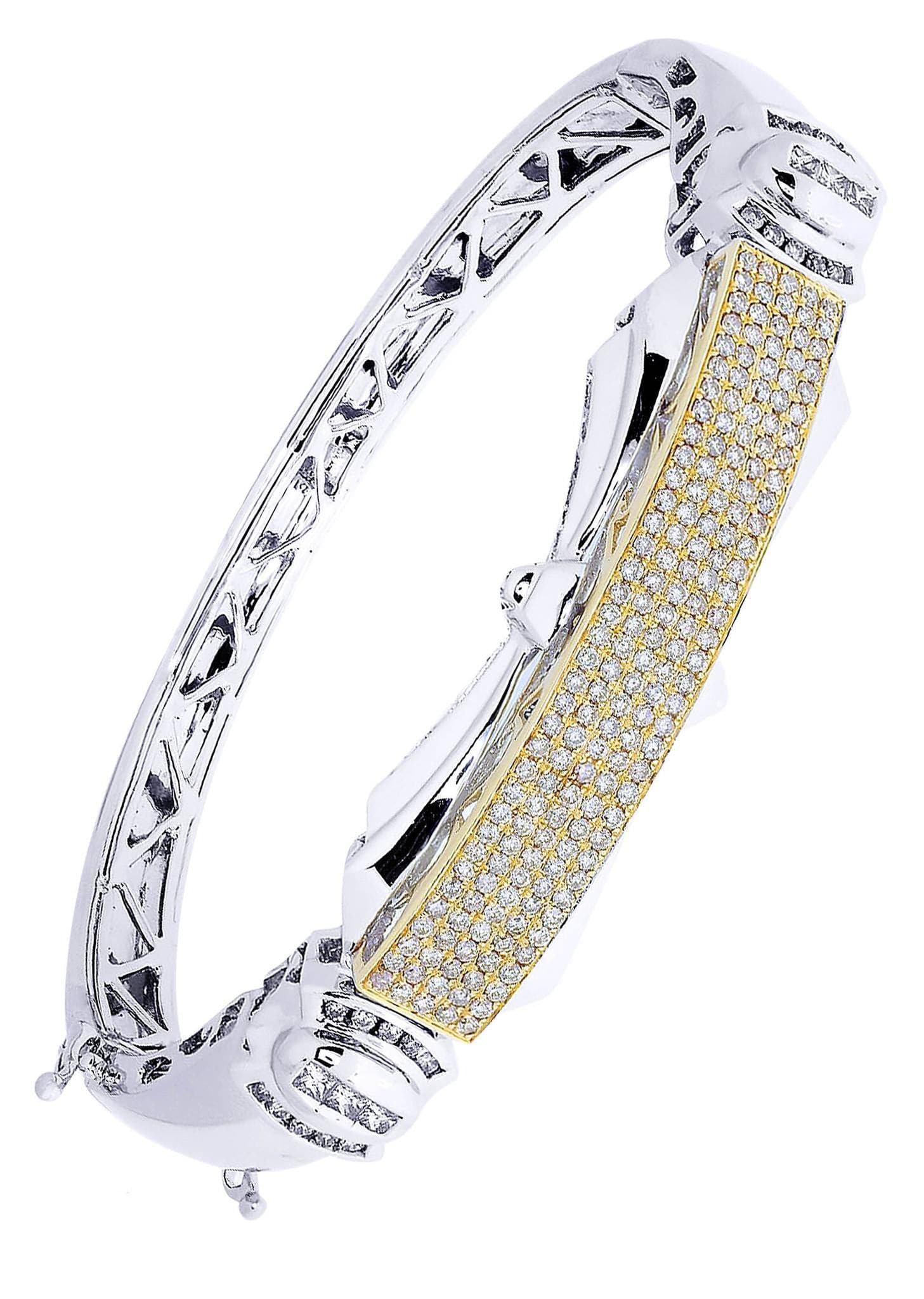 Mens Diamond Bangle White Gold| Carats| Grams