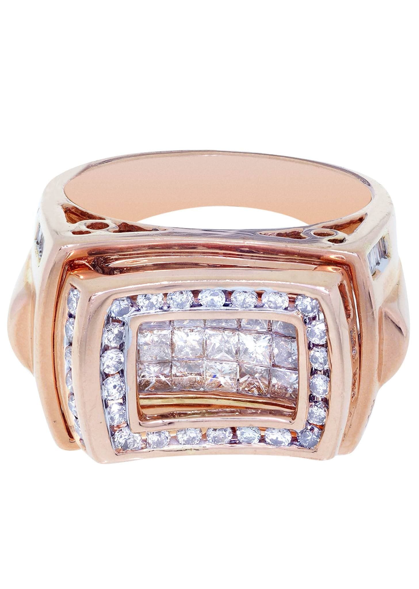 Rose Gold Mens Diamond Ring Pinky Diamond Ring 1.88 Carats FrostNYC