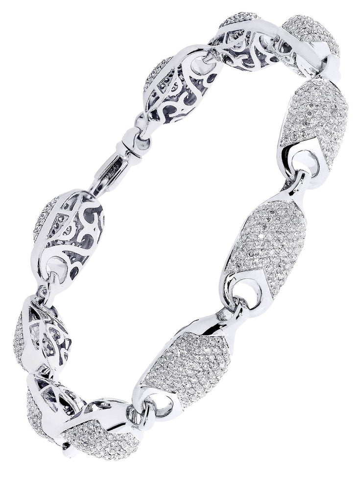 Mens Diamond Bracelet White Gold| Carats| Grams