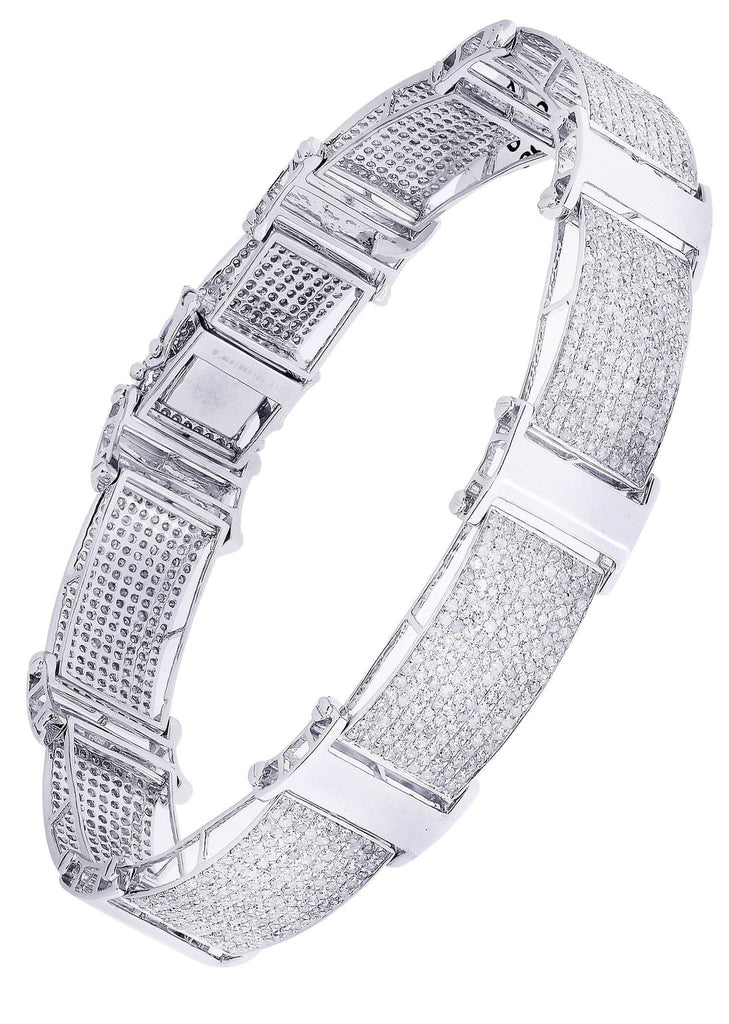 1.44 ct Mens Axel Diamond Rubber Bracelet-Certified Jewelry 18K Gold / Lab Grown Diamonds / White Gold
