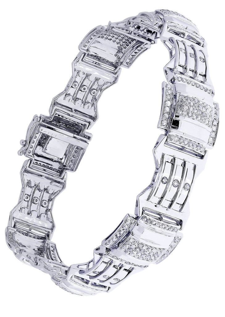 Amazon.com: 18k White Gold Mens Square Cut Invisible Diamond Bracelet 7.21  Carats: Link Bracelets: Clothing, Shoes & Jewelry