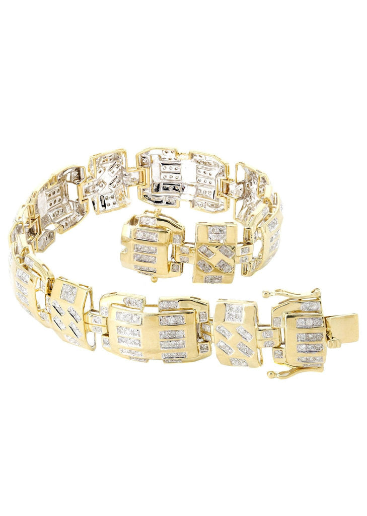 Mens Diamond Bracelet Yellow Gold| 3.48 Carats| 33.67 Grams Men’s Diamond Bracelets FROST NYC 