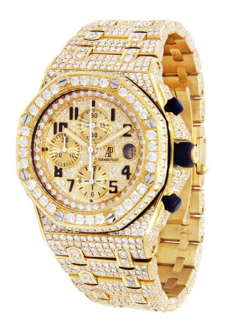 Diamond Audemars Piguet Royal Oak Offshore | 18K Yellow Gold | 42 Mm Mens Watch FrostNYC 