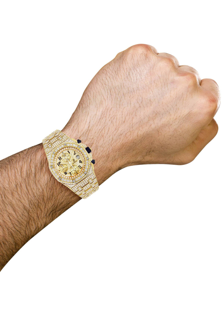 Diamond Audemars Piguet Royal Oak Offshore | 18K Yellow Gold | 42 Mm Mens Watch FrostNYC 