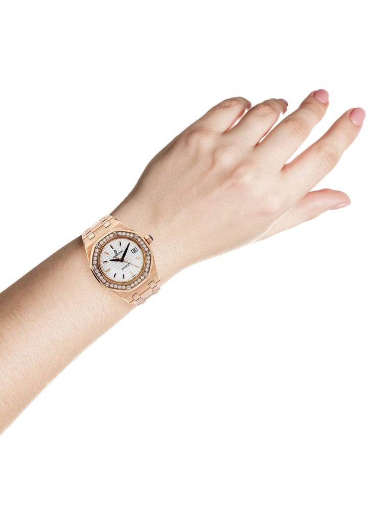 Audemars Piguet Royal Oak Watch For Women | 18K Rose Gold | 33 Mm Women High Watch FrostNYC 