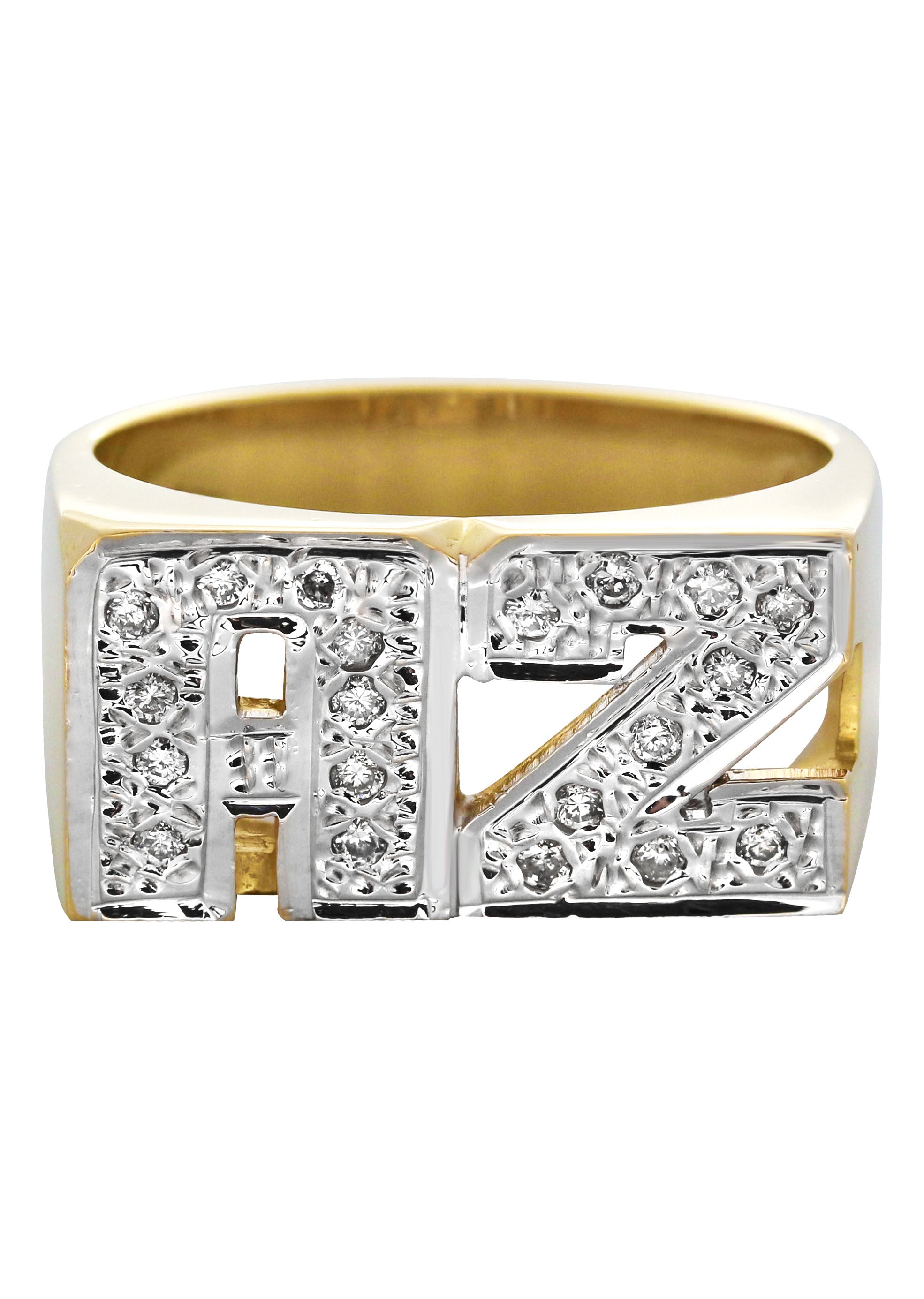 14K Diamond Initials Gold Name Ring Style #88