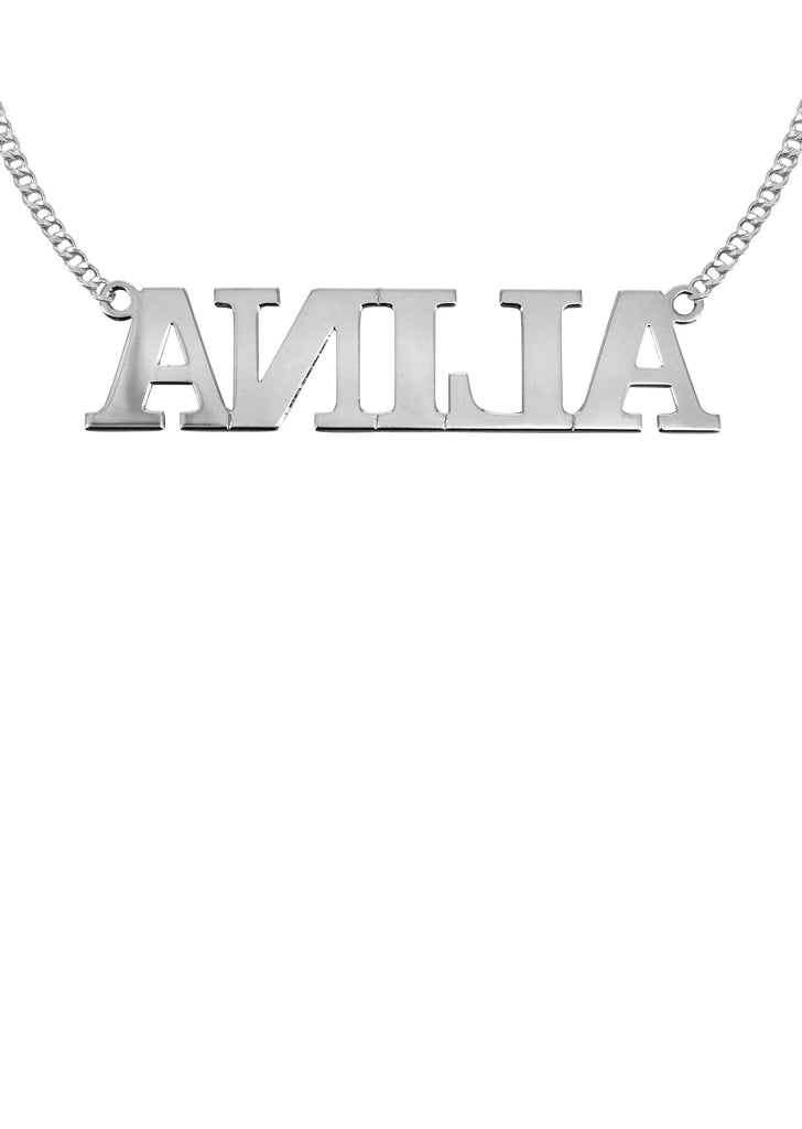 14K Ladies White Gold Name Plate Necklace | Appx. 6.8 Grams Name Plate Manufacturer 16 