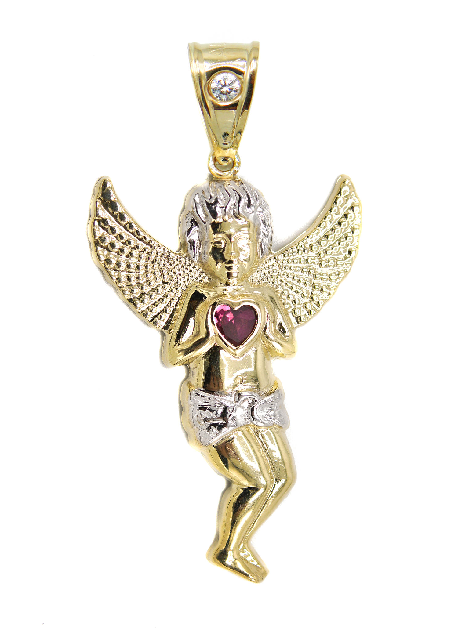 10K Gold Angel Pendant Customizable Size