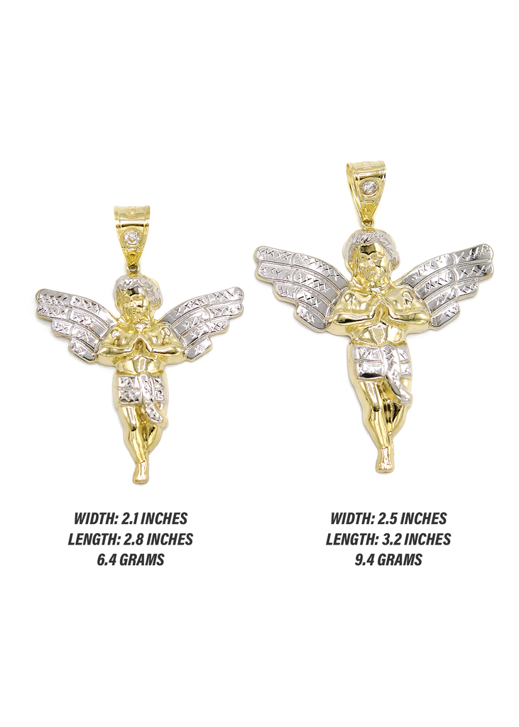 10K Gold Angel Pendant Customizable Size