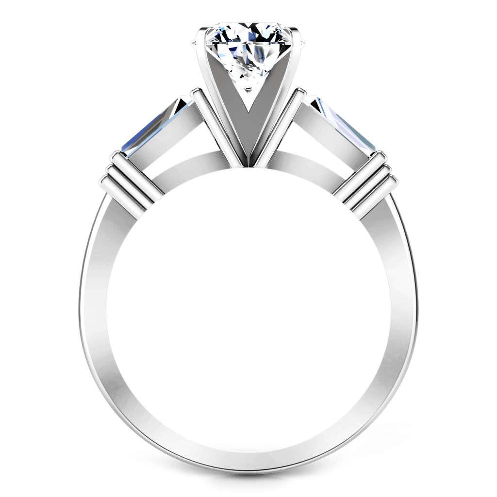Three Stone Engagement Ring Structural Tapered Baguette 14K White Gold engagement rings imaginediamonds 